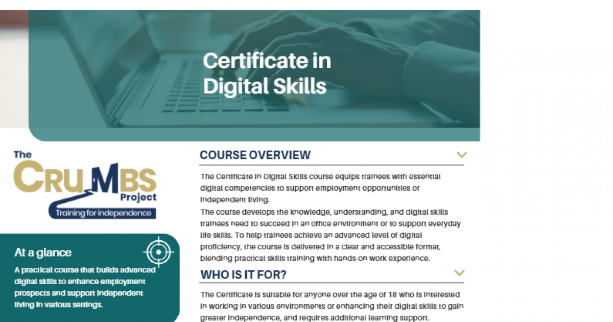 Digital Skills Programme Overview | The CRUMBS Project Resource Hub